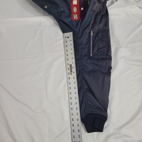 Vintage 1980s Levi Strauss Elesco MA1 Flyers Men's Baseball Bomber Jacket Size L - Picture 10 of 12